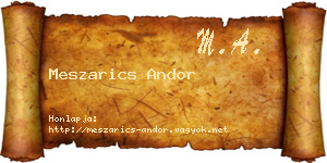 Meszarics Andor névjegykártya